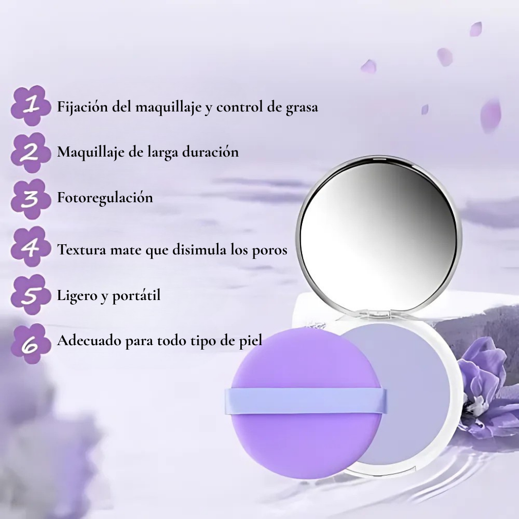 Candy Bella Cushion – Sky Blue Oil Control & Violet Glow Brightening | Base Compacta Ligera y Efectiva