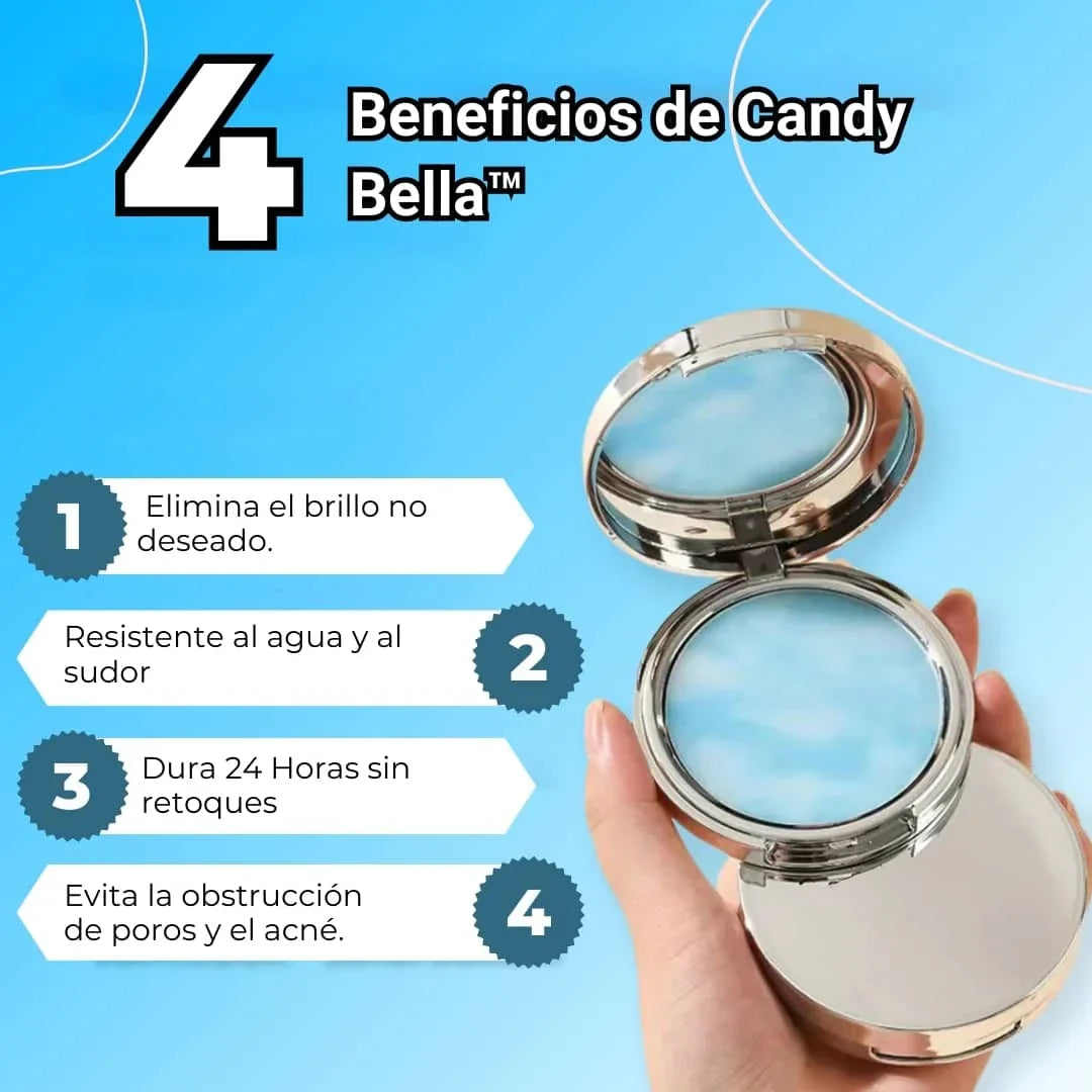 Candy Bella Cushion – Sky Blue Oil Control & Violet Glow Brightening | Base Compacta Ligera y Efectiva