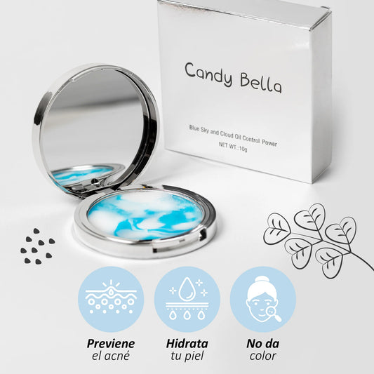 Candy Bella Cushion – Sky Blue Oil Control & Violet Glow Brightening | Base Compacta Ligera y Efectiva